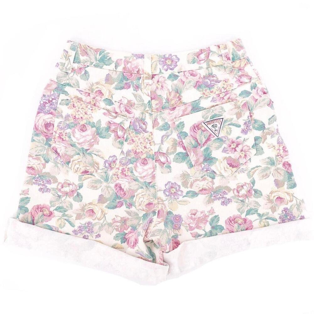 90s Palmettos AOP floral print denim shorts 1990s vintage